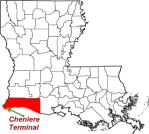 Map showing location Cheniere Energy's proposed LNG Export Terminal (Wikipedia Commons)